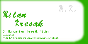 milan kresak business card